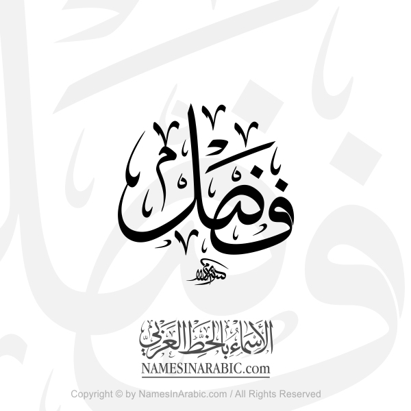 Fadel Name In Arabic Thuluth Calligraphy Script