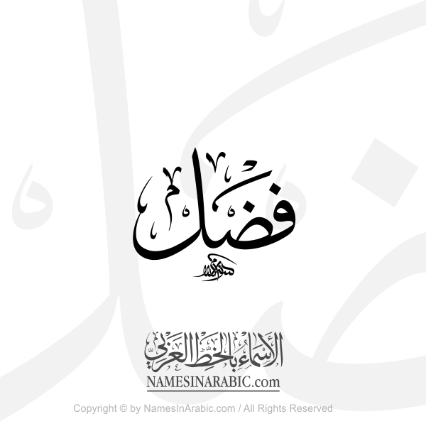 Fadel Name In Arabic Classical Thuluth Calligraphy