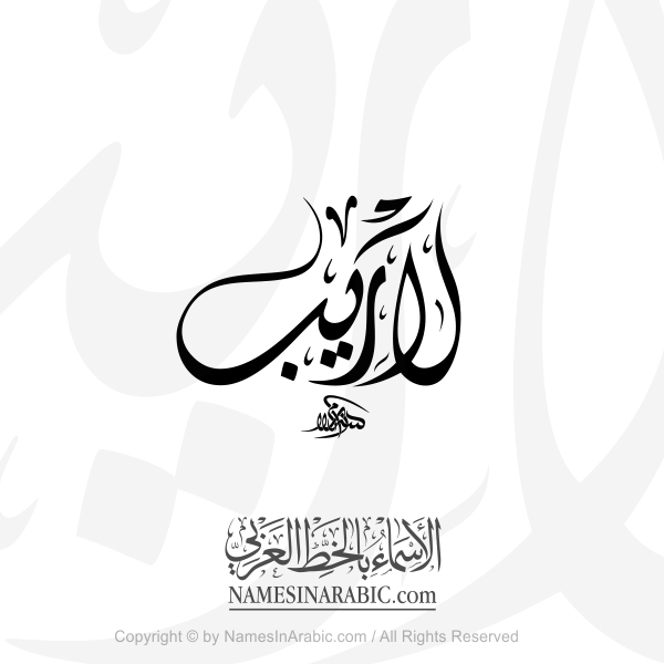 Lareb Name In Arabic Diwani Calligraphy