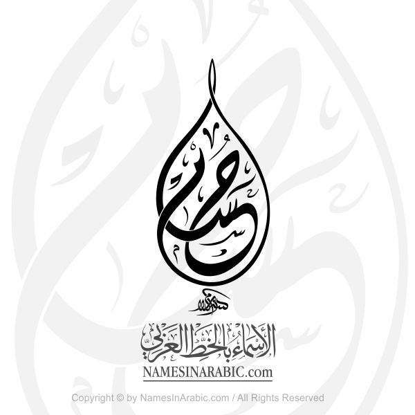 Husam Name In Arabic Shaped Diwani Calligraphy