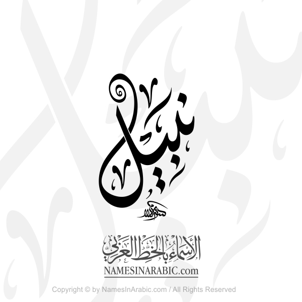 Nabeel Name In Arabic Diwani Calligraphy Script