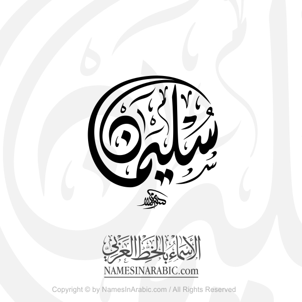 Suleiman Name In Arabic Diwani Calligraphy Script