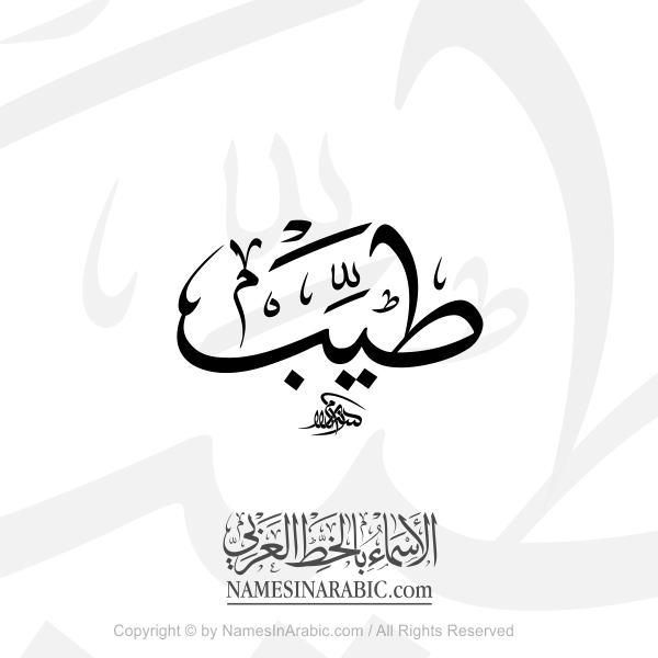 Tayeb Name In Arabic Thuluth Calligraphy Script